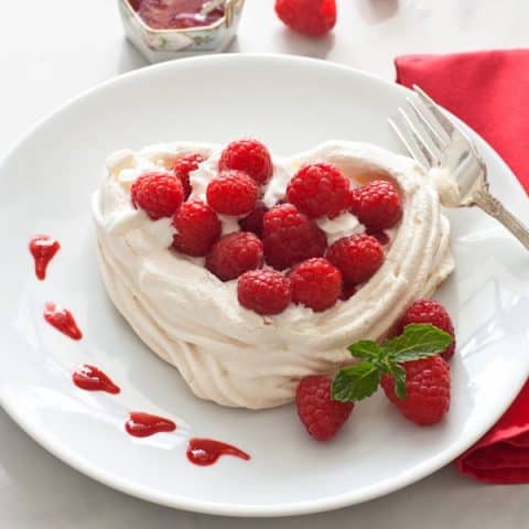 Image for Meringue Hearts With Whipped Cream And Raspberries