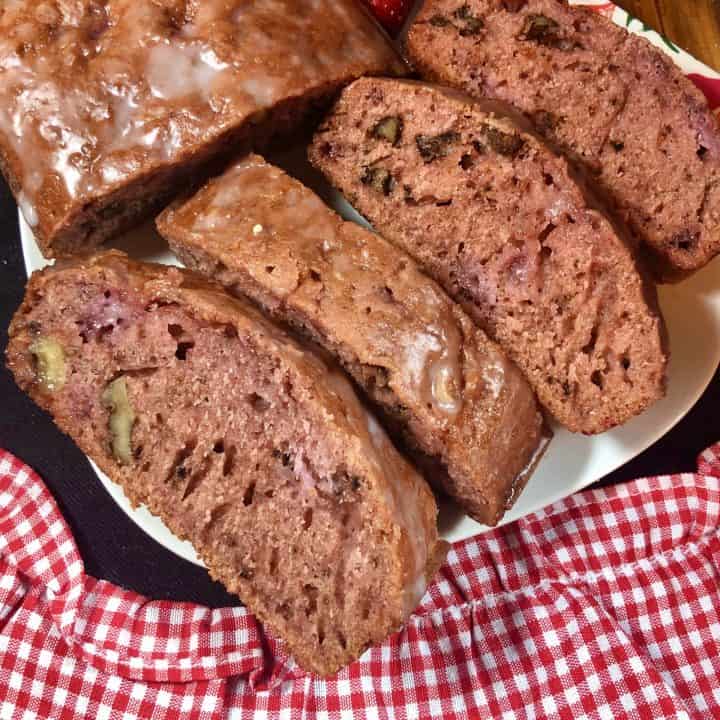 Image for Strawberry Walnut Quick Bread with Lemon Glaze