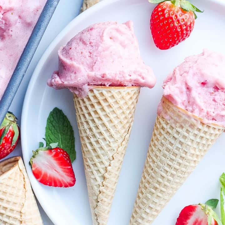 Image for Strawberry Nice Cream (5 Ingredients)