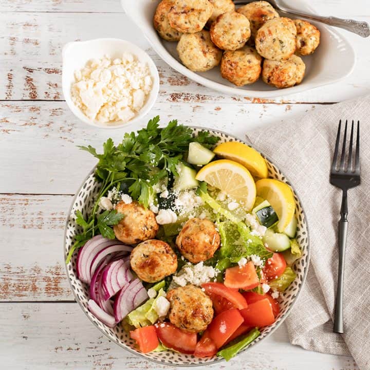 Image for Greek-Style Air Fryer Chicken Meatballs
