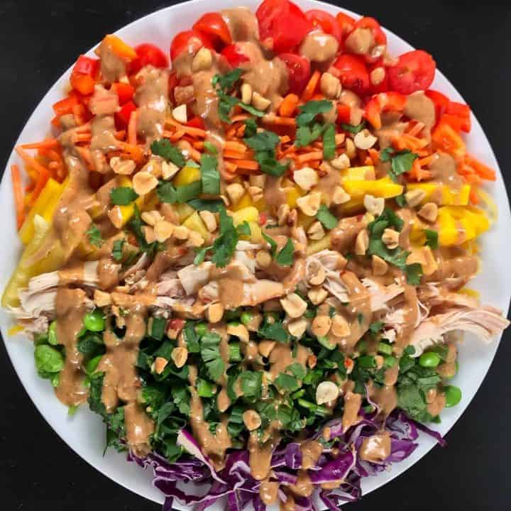 Image for Rainbow Veggies Salad with Georgia Peanut Sauce