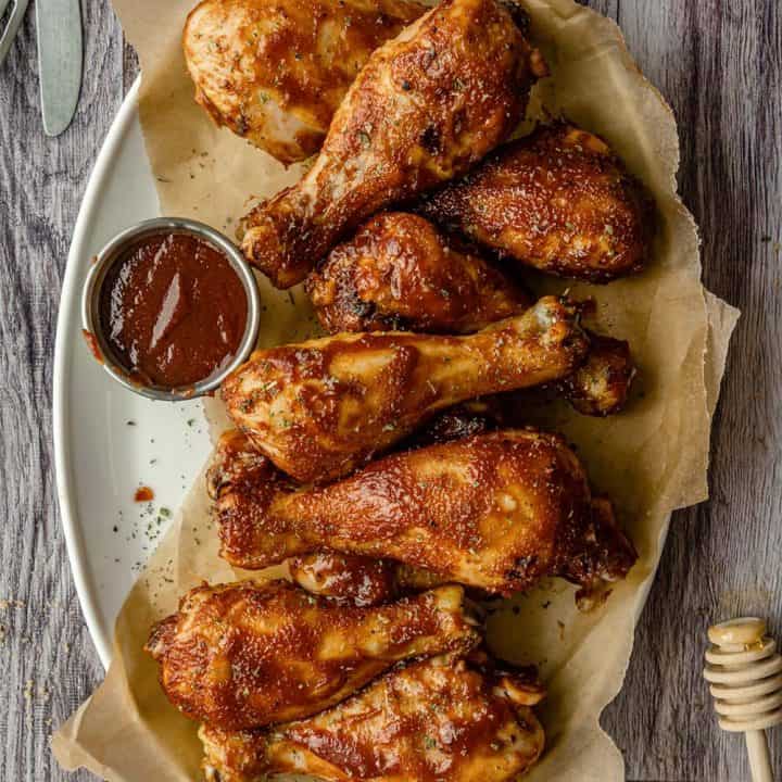 Image for Quick, Easy, & Sticky Air Fryer BBQ Chicken Drumsticks