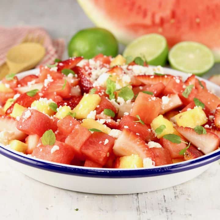 Image for Easy Watermelon Salad {with Feta & Lime Dressing} 