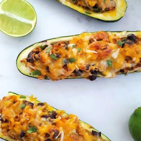 Image for Stuffed Zucchini Boats Vegetarian Mexican Style