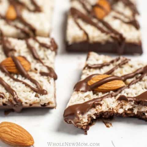 Image for No Bake Healthy Almond Joy Bars! low-carb, vegan, AIP