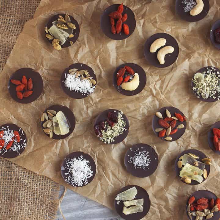 Image for Paleo-friendly Dark Chocolate Bark Bites | Healthy Dessert Snacks