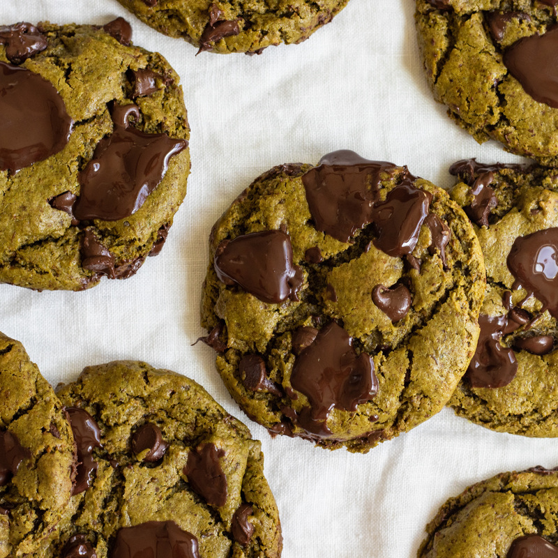 Image for Matcha Mint Chocolate Chip Cookies (vegan) 